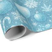 Blauwe Winter Verjaardag Cadeaupapier (Rol Hoek)