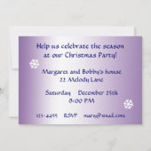 Blauwe Winter Vijver Kerstfeest uitnodiging (Achterkant)