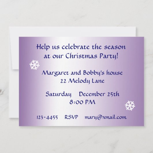 Blauwe Winter Vijver Kerstfeest uitnodiging (Achterkant)