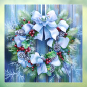 Blauwe Winter Window Cling Raamsticker (Vel 3)