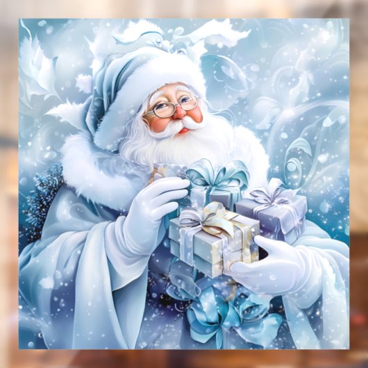 Blauwe Winter Window Cling Raamsticker (Vel 2)