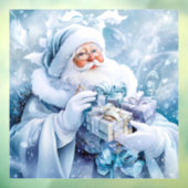 Blauwe Winter Window Cling Raamsticker (Vel 3)