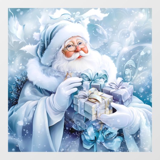 Blauwe Winter Window Cling Raamsticker (Vel)