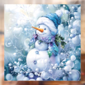 Blauwe Winter Window Cling Raamsticker (Vel 2)