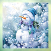 Blauwe Winter Window Cling Raamsticker (Vel 3)