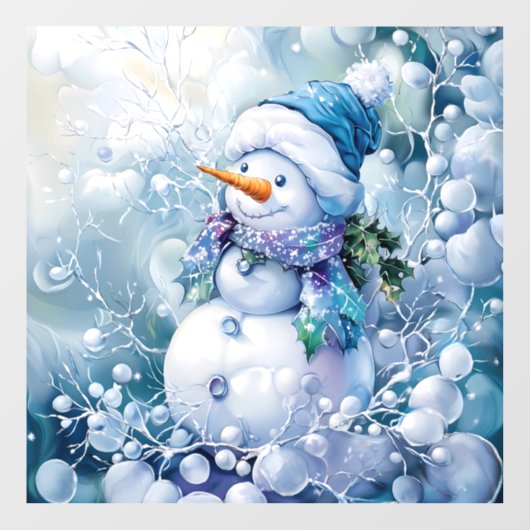 Blauwe Winter Window Cling Raamsticker (Vel)