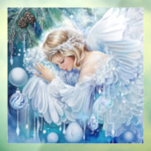 Blauwe Winter Window Cling Raamsticker (Vel 3)