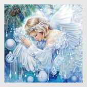 Blauwe Winter Window Cling Raamsticker (Vel)
