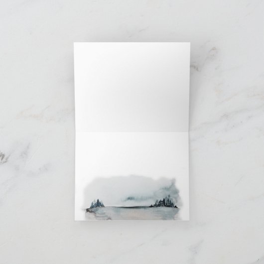 Blauwe Winter Wonderland bruiloft bedankkaart (Binnen)