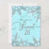 Blauwe Winter Wonderland Elegante Sneeuwvlokken Sw Kaart (Voorkant)