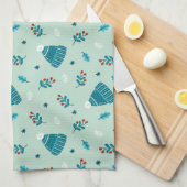 Blauwe Winter Wonderland handdoek (Quarter Fold)