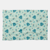 Blauwe Winter Wonderland handdoek (Horizontaal)