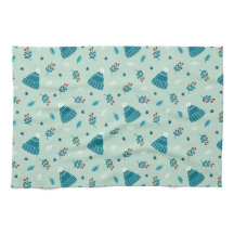 Blauwe Winter Wonderland handdoek