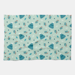 Blauwe Winter Wonderland handdoek