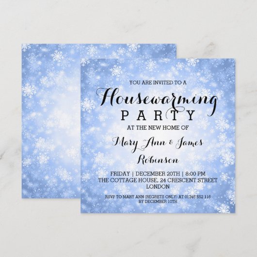 Blauwe winter Wonderland Kaart (Voorkant / Achterkant)