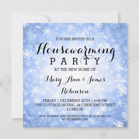 Blauwe winter Wonderland Kaart (Voorkant)