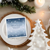 Blauwe Winter Wonderland Kerstbruiloft Servet