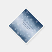 Blauwe Winter Wonderland Kerstbruiloft Servet (Hoek)