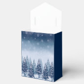 Blauwe Winter Wonderland Pine Kerstbruiloft Bedankdoosjes (Geopend)