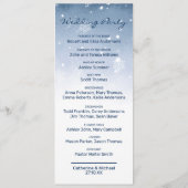 Blauwe Winter Wonderland Pine Kerstbruiloft Programmakaart (Achterkant)