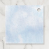 Blauwe Winter Wonderland Quinceanera Party Bedankjes Labels (Achterkant)