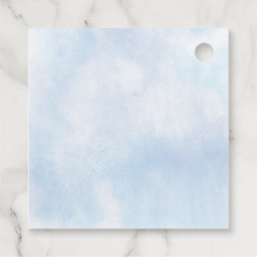 Blauwe Winter Wonderland Quinceanera Party Bedankjes Labels (Achterkant)