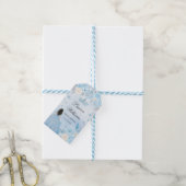 Blauwe Winter Wonderland Quinceanera Party Cadeaulabel (Met Touw)