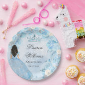 Blauwe Winter Wonderland Quinceanera Party Papieren Bordje (Feest)