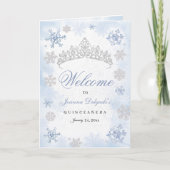 Blauwe Winter Wonderland Quinceanera Programma (Voorkant)