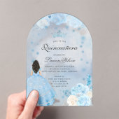 Blauwe Winter Wonderland Quinceanera uitnodiging (Insitu (Draagbaar))