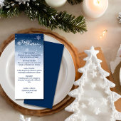 Blauwe Winter Wonderland Sneeuwval Kerstmis bruilo Menu