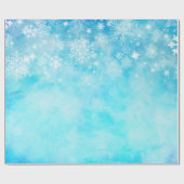 Blauwe Winter Wonderland Sneeuwvlok Cadeaupapier (Vlak)