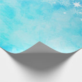 Blauwe Winter Wonderland Sneeuwvlok Cadeaupapier (Hoek)