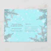 Blauwe Winter Wonderland Sneeuwvlokken Bewaar de D Aankondigingskaart (Achterkant)