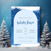 Blauwe Winter Wonderland Uitnodiging | Sneeuwvlokk