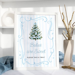 Blauwe Winterbaby's zijn Lief Neem een Treat Poster