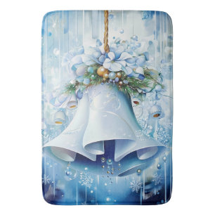 Blauwe winterbadmat badmat