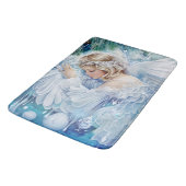 Blauwe winterbadmat badmat (Gekanteld)