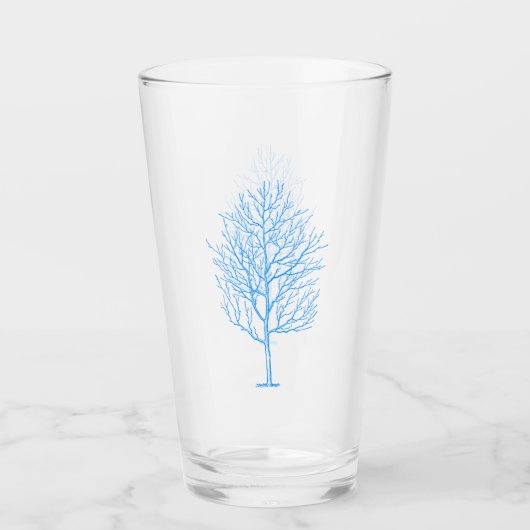 Blauwe winterboom Glass Glas (Voorkant)