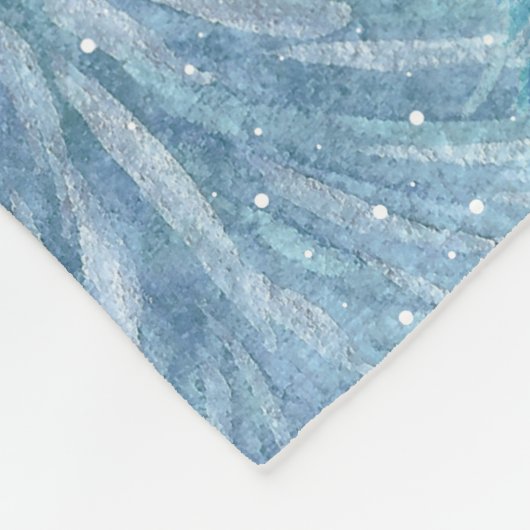 Blauwe winterbosboom Waterverf Kerstmis Fleece Deken (Hoek)