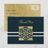 blauwe winterbruiloft Dank je Briefkaart (Voorkant / Achterkant)