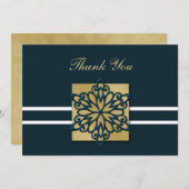 blauwe winterbruiloft Dank je Kaart (Voorkant / Achterkant)