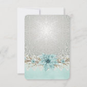 Blauwe Winterdag Damask Bewaar de datum Save The Date (Achterkant)