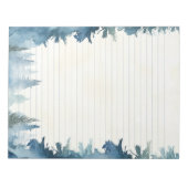 Blauwe winterdennenbomen bekleed notitieblok (Voorkant)