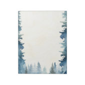 Blauwe winterdennenbomen gewoon notitieblok (Linkerzijde)