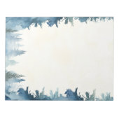 Blauwe winterdennenbomen gewoon notitieblok (Voorkant)
