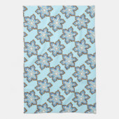 Blauwe winterfeestdag Hanukkah kerstsnowflakes Theedoek (Verticaal)