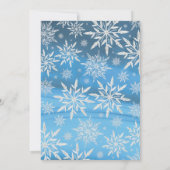 Blauwe winterfeestdag in Snowflake Kaart (Achterkant)