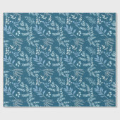 blauwe winterfeestdag kerstmis cadeaupapier (Vlak)