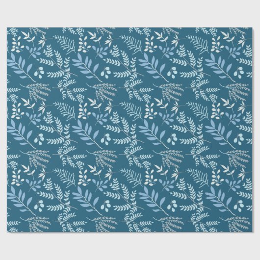  blauwe winterfeestdag kerstmis cadeaupapier (Vlak)